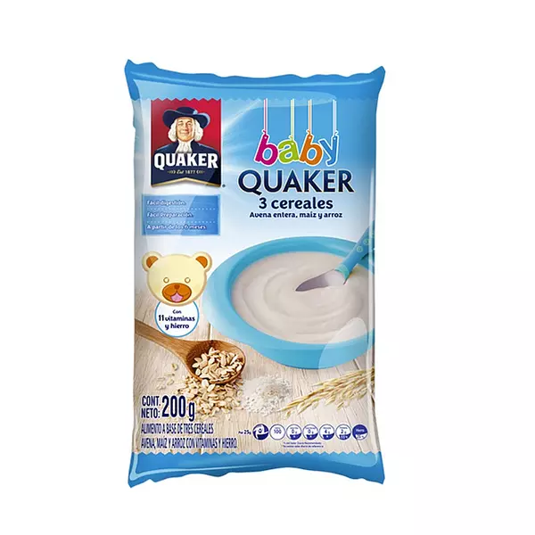 Cereal Baby Quaker X 200 Grs 3 Cereales