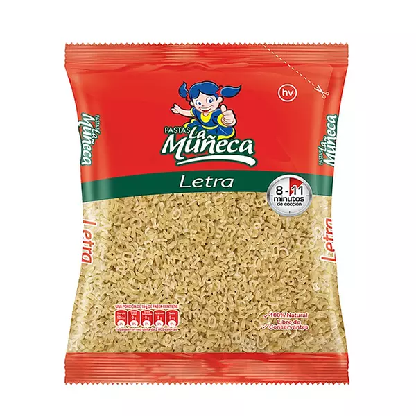 Pastas La Muñeca Letras X 250 Grs