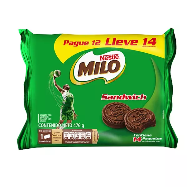 Galleta Milo Sandwich Pague 12 Lleve 14 Unds