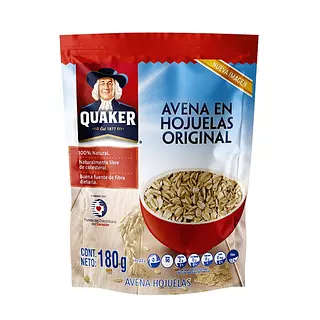 Avena Quaker En Hojuelas D/P X 180 Grs