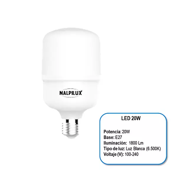 Bombillo Nalpil Led 20wx2 + Bom 5w