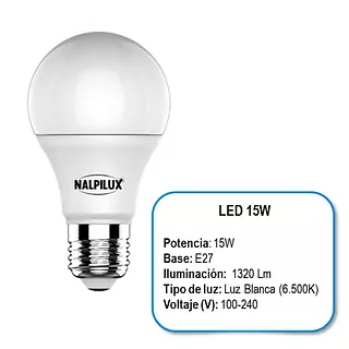 Bombillo Nalpilux Led 15 W Caja