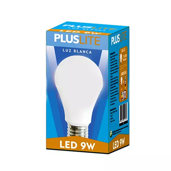 Bombillo Pluslite Led Luz Bla 9w