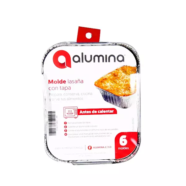 Molde Alumina Lasaña Tapa -6unds