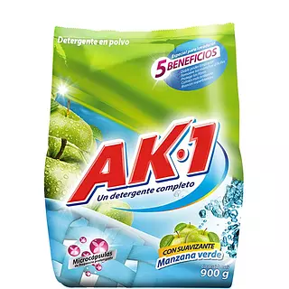 Detergente En Polvo Ak-1 Manzana X 900 Grs