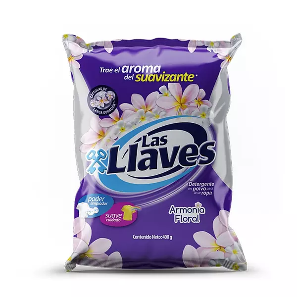 Detergente En Polvo Las Llaves Floral X 400 Grs