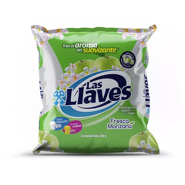 Detergente En Polvo Las Llaves Manzana X 800 Grs