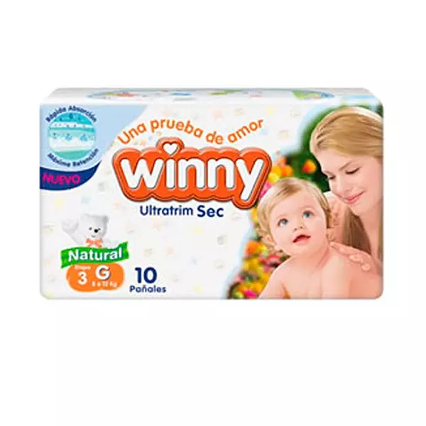 Pañal Winny Extrasec Naranja X 10 Unds