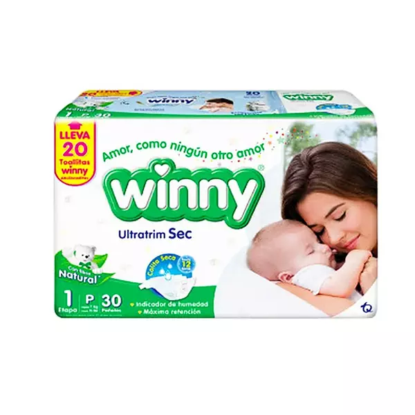 Pañal Winny Extrasec Verde X 30 Unds +Toa