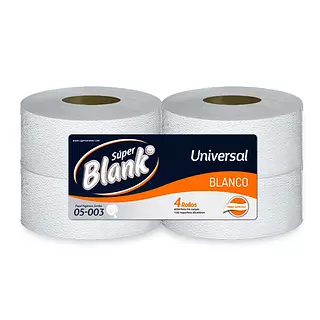 Papel Higienico. S/Bl Univ Blan Hs X 400 Mts X 4 Unds