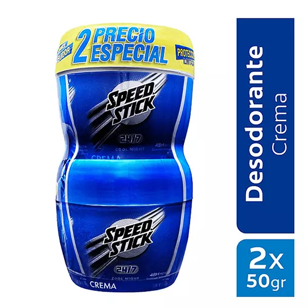 Desodorante Speed Stick X50 Grs X 2u Crema C.Ng/