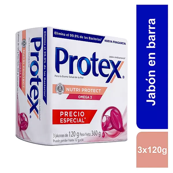 Jabon Protex Omega 3 X 120 Grsx 3 Unds P/E