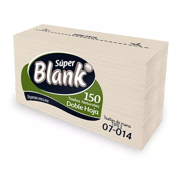 Toalla De Mano Super Blank Tipo Z Dh Natural X 150 Unds