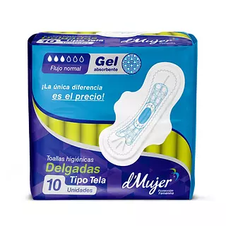 Toalla D/Mujer Delgada X 10 Unds