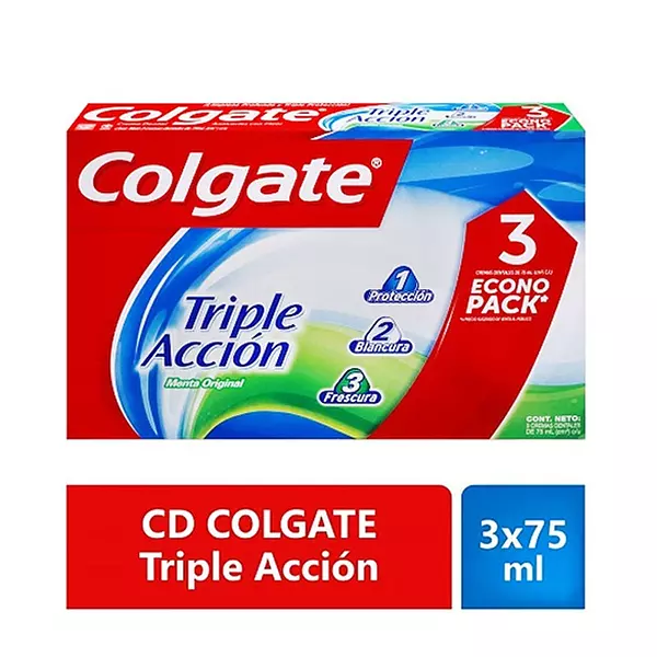 Crema Colgate Triple Accion X 75 Ml X 3 Unds P/ E