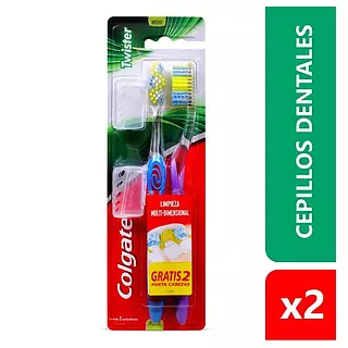 Cepillo Colgate P/Twist Med X 2 Unds