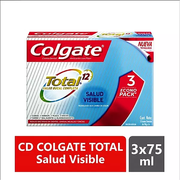 Crema Colgate Total Salud Visi X 75 Ml X 3 Unds