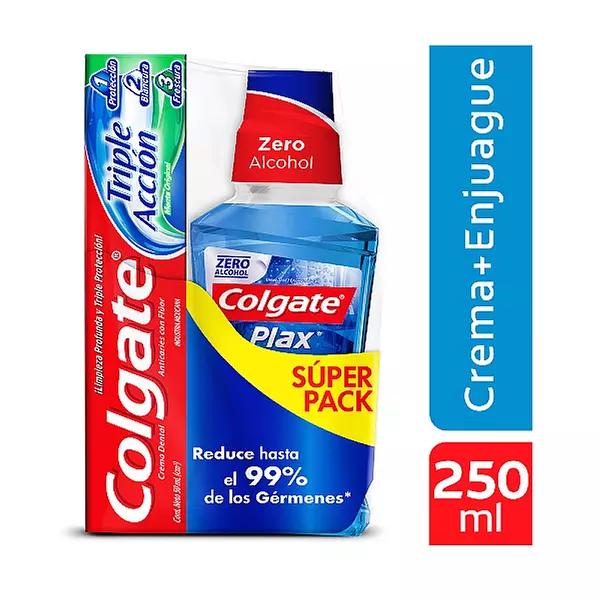 Enjuague Bucal Colgate 250ml Plax Ice+C/Ta 50ml